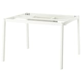 Estrutura de mesa de metal branco MITTZON, design quadrado e minimalista.