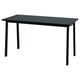MITTZON mesa de conferência preta. Tampo retangular preto. Pernas de aço. Design simples e moderno.