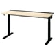 A mesa MITTZON é uma mesa de pé ajustável em madeira preta e clara com um design minimalista e gerenciamento de cabos embutido.