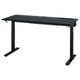 Mesa MITTZON, preta, retangular, altura ajustável, design moderno com gerenciamento de cabos e ganchos.