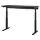 Mesa de trabalho ajustável preta MITTZON: estrutura de metal moderna, retangular e resistente, ajuste elétrico de altura.