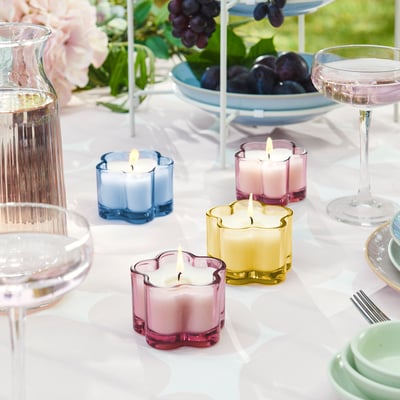 MORKULLA Vela perfumada em copo, Lilás cores variadas, 12 h