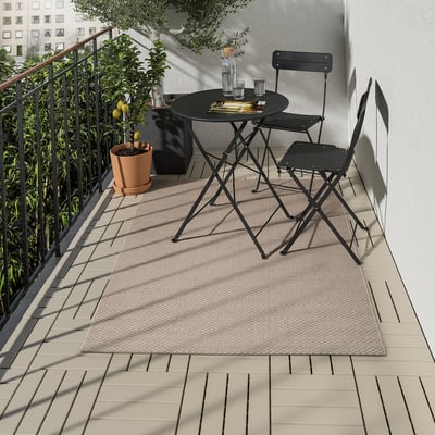 MORUM Tapete tecelag plana, int/exterior, bege, 120x180 cm