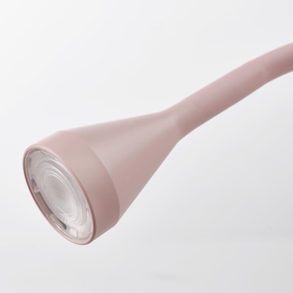 Lâmpada de mesa moderna rosa escuro com pescoço ajustável e luz led embutida.