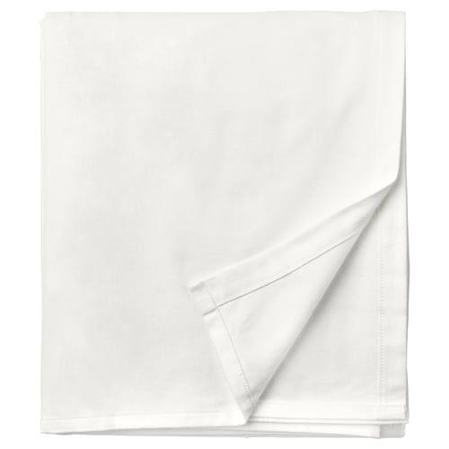 Conjunto de lençóis de flanela NORDRUTA branco, algodão macio, dobrado com cuidado.