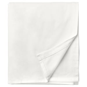 Conjunto de lençóis de flanela NORDRUTA branco, algodão macio, dobrado com cuidado.