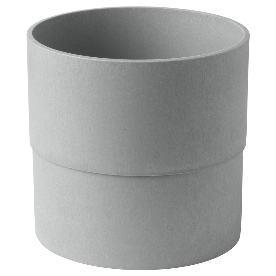 Ikea NYPON Set 3 Vasi Finto Cemento In Plastica Riciclata, Per Interni/esterni, 15 Cm, Grigio