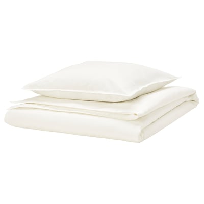 RUNDHAGTORN conjunto de edredão branco, retangular, mistura de linho e algodão liso, casual, pré-lavado.