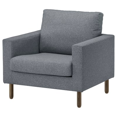 SALTSJÖBADEN poltrona cinzenta. Design moderno e suave, com cobertura amovível e lavável.