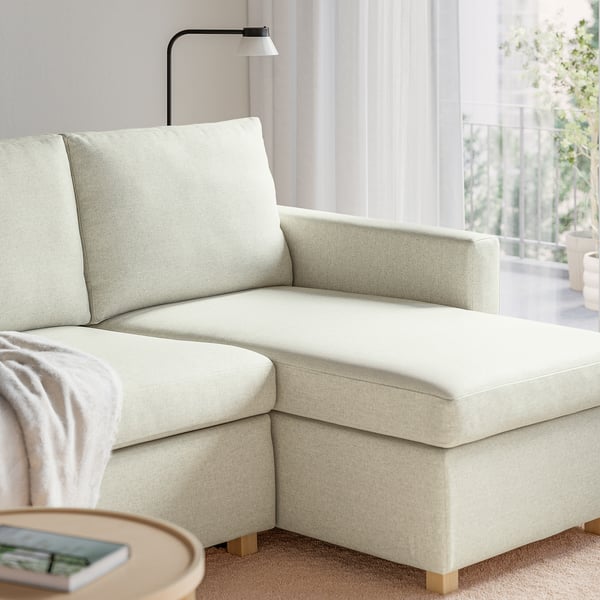 SALTSJÖBADEN Sofá-cama 3lg c/chaise longue, Gunnared bege