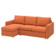 SALTSJÖBADEN Sofá-cama 3lg c/chaise longue, Tonerud verm acastanhado