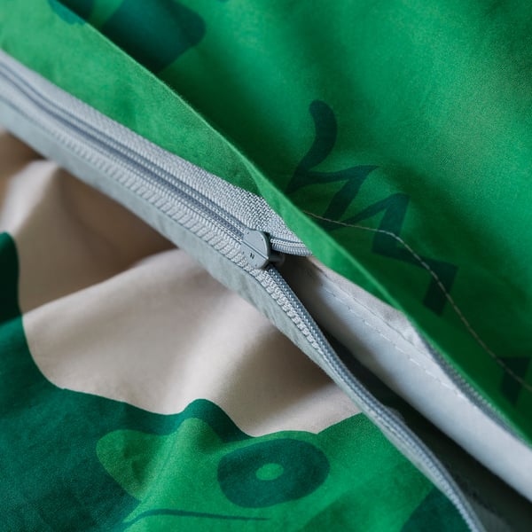 SANDLÖPARE Capa de edredão+fronha, multicor/savana, 150x200/50x60 cm