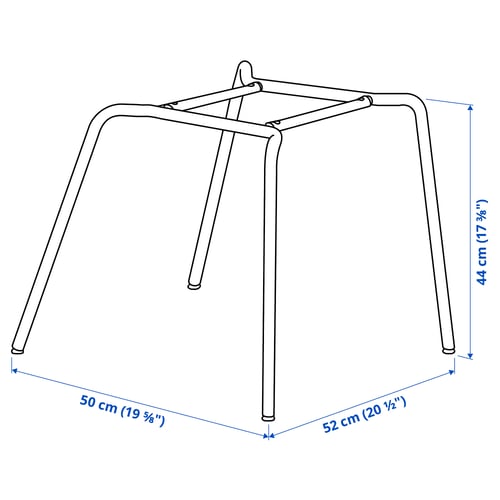 SKÅLSTA Estrutura inferior p/cadeira, tubular metal/bege-cinzento claro