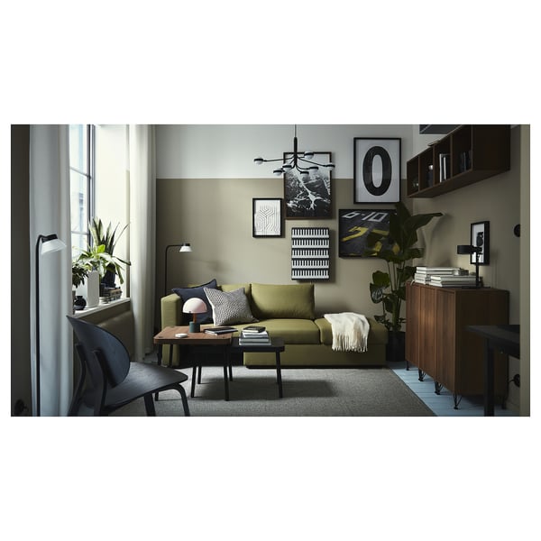 SKÖNABÄCK Sofá-cama 2lug, Vissle verde amarelado