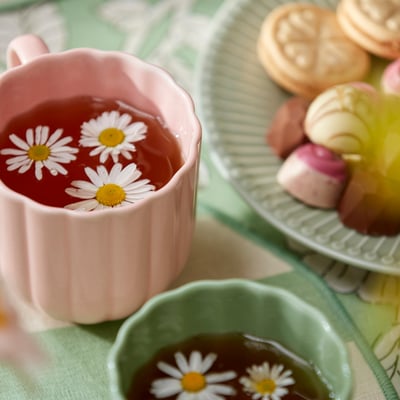 SMÖRFISK Caneca, verde claro/rosa, 34 cl