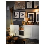 SNÖBYAR Candeeiro de mesa, turquesa acinzentado cerâmica/cinz, 52 cm