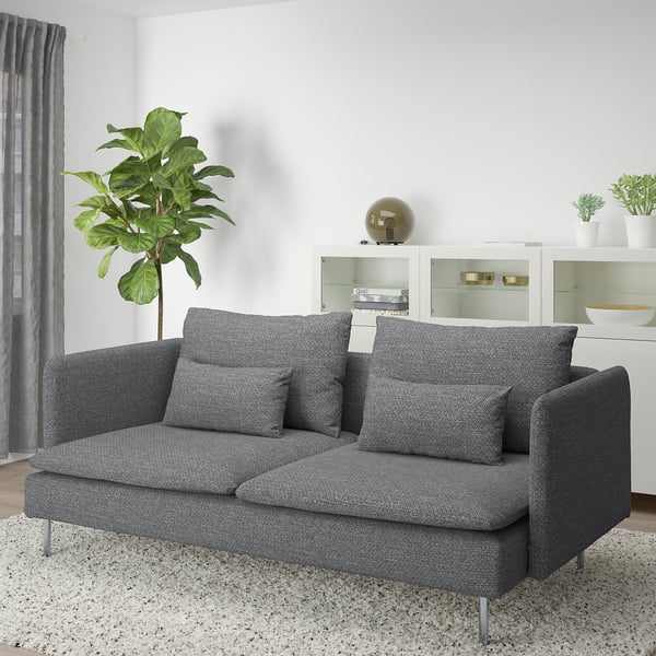 SÖDERHAMN Sofá 3 lugares, Lejde cinz/pret - IKEA