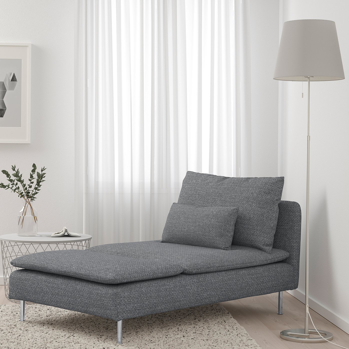 SÖDERHAMN Chaise longue, Lejde cinz/pret IKEA