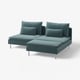 SÖDERHAMN Sofá 2 lug c/chaise longue, Alhamn azul acinzentado escuro