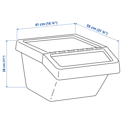 Ilustração com medidas para o produto: SORTERA.