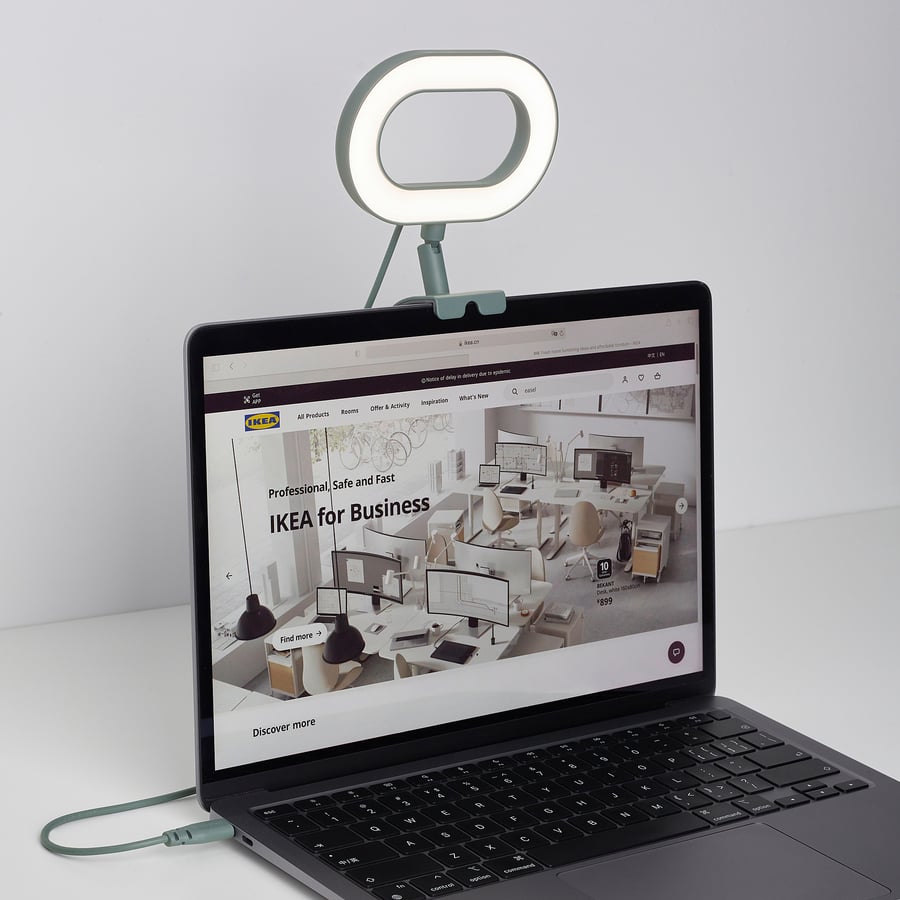 STÄNKREGN ring light LED, intensidade regulável/turquesa IKEA