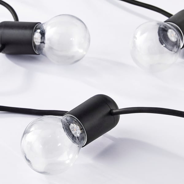 SVARTRÅ Iluminação LED c/12 luzes, preto, exterior IKEA