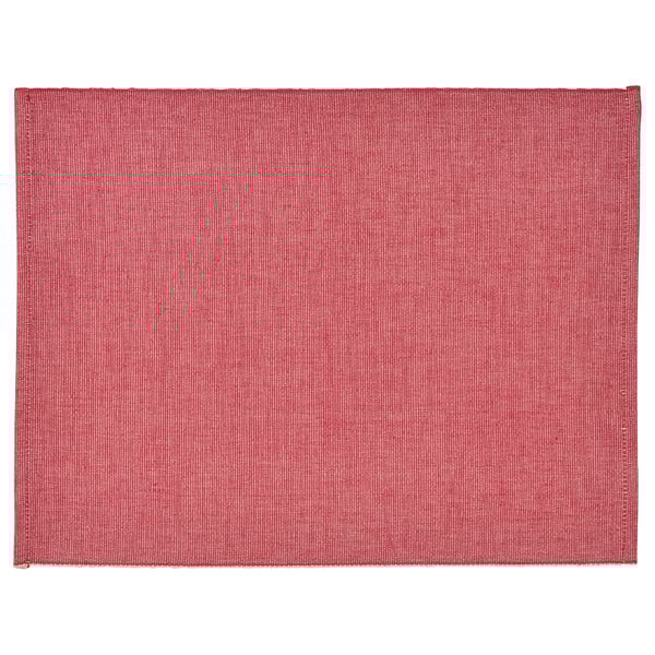 Jogo americano de algodão rosa-vermelho SVARTSENAP; design retangular e tecido.