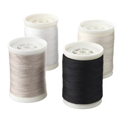 SY linha de costura, branco/preto, cru