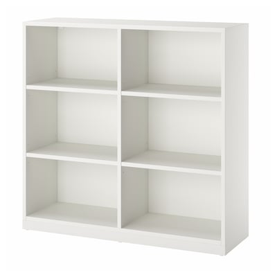 Estante TONSTAD branca com quatro prateleiras reguláveis. Tem um design moderno e minimalista, feito de aglomerado e pintado de branco.