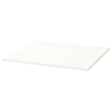 Tampo de mesa retangular branco TROTTEN com superfície lisa em melamina e rebordo em plástico.