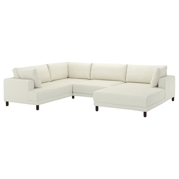 UPPÅKRA Sofá em U, 4,5 lugares, c/chaise longue, direita/Axvall branco-bege