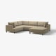 Sofá seccional UPPÅKRA bege com chaise, design moderno, almofadas grossas, pernas de madeira.