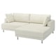 UPPÅKRA Sofá modular 3 lugares, c/chaise longue, direita/Axvall branco-bege