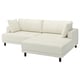 UPPÅKRA Sofá modular 3 lugares, c/chaise longue, direita/Axvall branco-bege