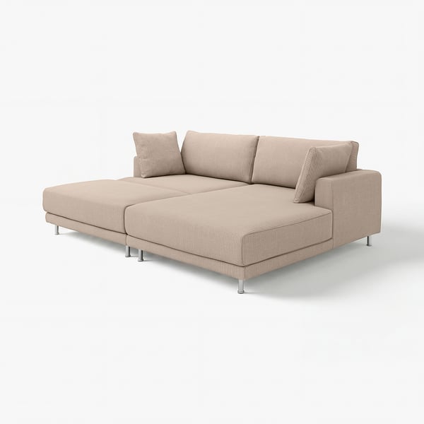 Sofá modular moderno bege UPPÅKRA com linhas limpas e almofadas grandes.