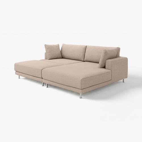 Sofá modular moderno bege UPPÅKRA com linhas limpas e almofadas grandes.