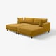 UPPÅKRA Sofá modular 3 lugares, c/chaise longue, direita c/repousa-pés/Samsala castanho amarelado