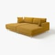 Sofá seccional UPPÅKRA amarelo vivo com almofadas profundas e design moderno e minimalista.
