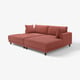UPPÅKRA Sofá modular 3 lugares, c/chaise longue, direita c/repousa-pés/Samsala castanho avermelhado