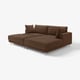 UPPÅKRA Sofá modular 3 lugares, c/chaise longue, direita c/repousa-pés/Samsala castanho escuro