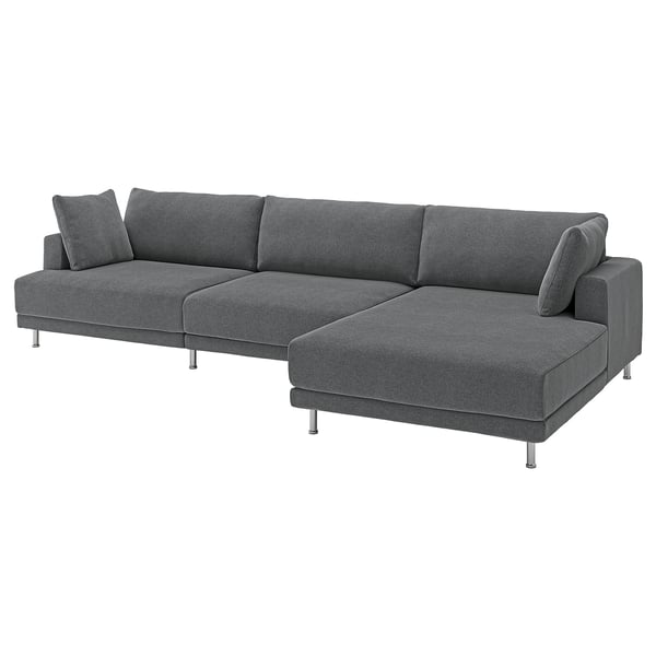 UPPÅKRA Sofá modular de 4,5 lugares, c/chaise longue, direita/Johanneshov cinz esc