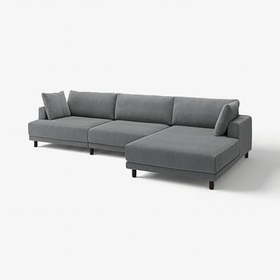 UPPÅKRA Sofá modular de 4,5 lugares, c/chaise longue, direita/Johanneshov cinz esc