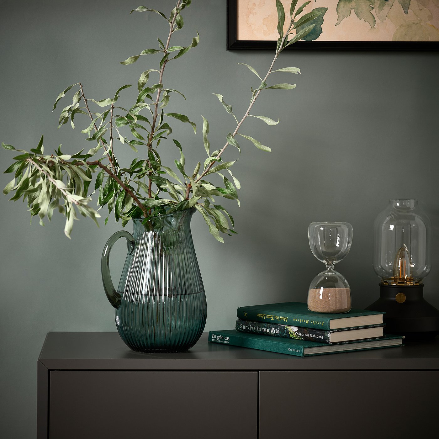 VARDAGEN jarro, c/padrão/verde acinzentado escuro, 2 l - IKEA