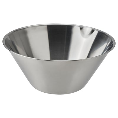 Tigela de mistura em aço inoxidável VARDAGEN, 4l, prateada, redonda, lados lisos, bico para verter.