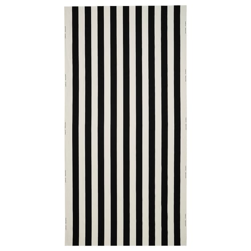 Tecido de algodão listrado preto e branco VARGTÖREL para artesanato.