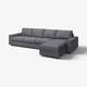 VIMLE Sofá 4lugares c/chaise longue, c/braços largos/Gunnared cinz