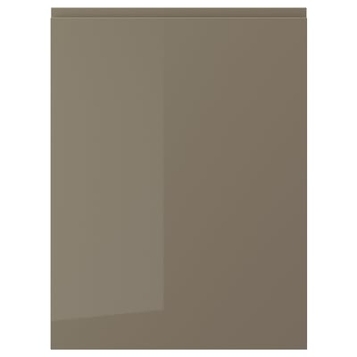 VOXTORP porta de armário castanho brilhante, design moderno e elegante, superfície lisa, puxador integrado, painel de fibras durável.