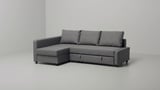 FRIHETEN Sleeper sectional,3 seat w/storage, Skiftebo dark gray