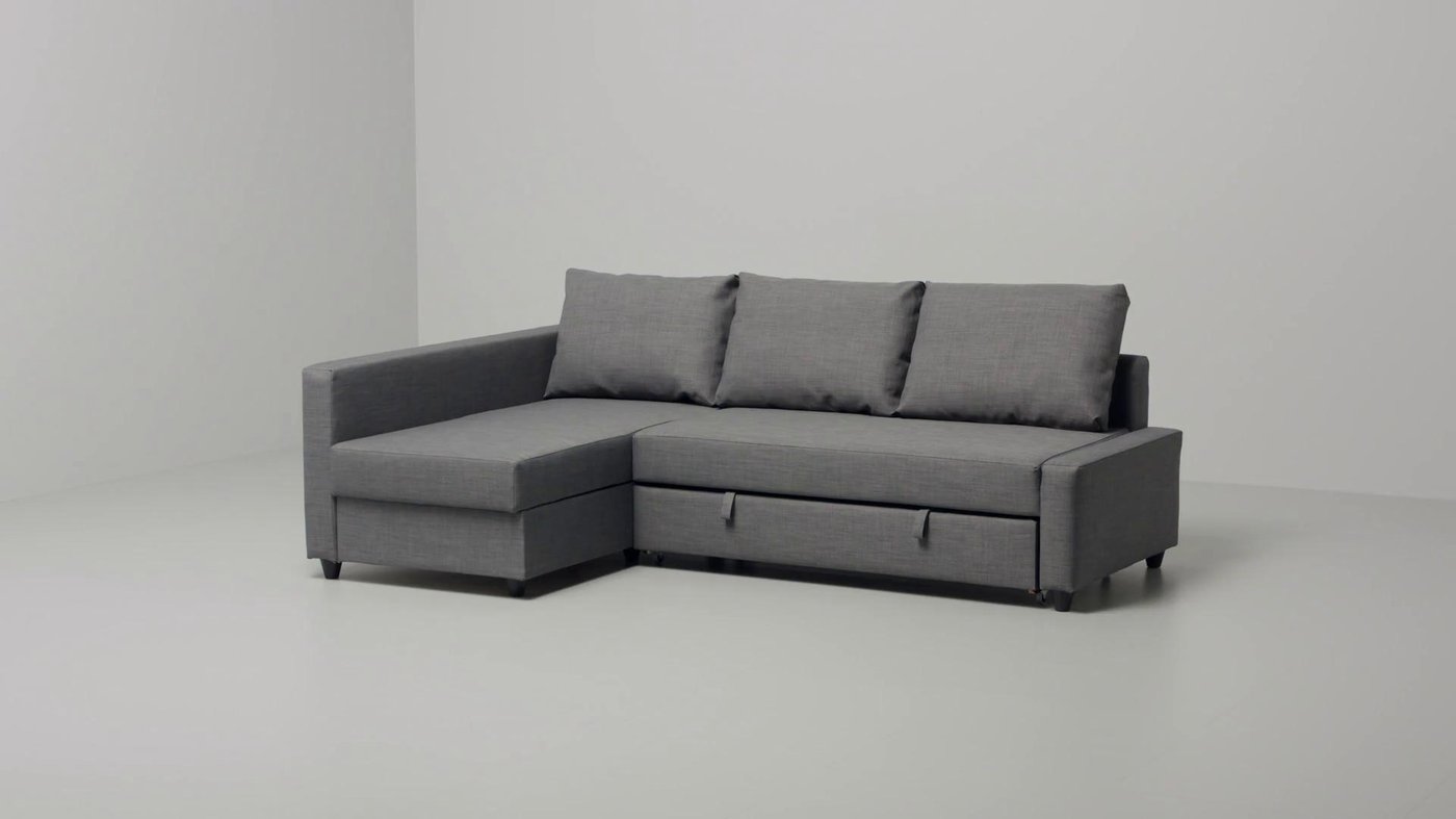 Sleeper sectional,3 seat w/storage, Skiftebo dark gray