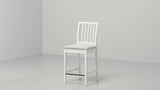 EKEDALEN Bar stool with backrest, white/Ramna light grey, 62 cm